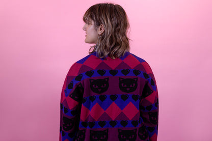 Home of Rainbows - Berry Kitty Knit Cardigan