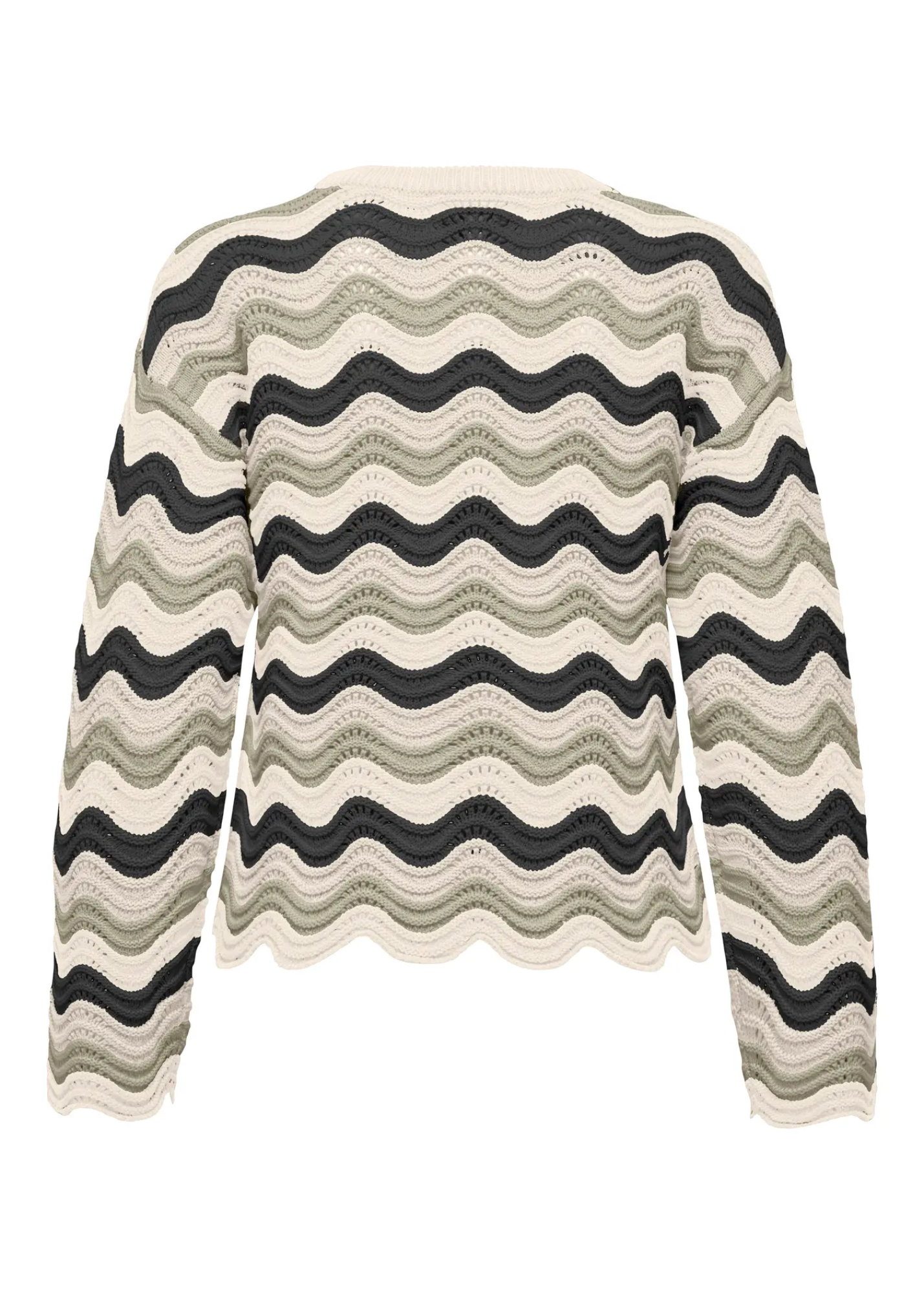 Only - Wavy Black, Stone & Cream Wavy Knit Jumper