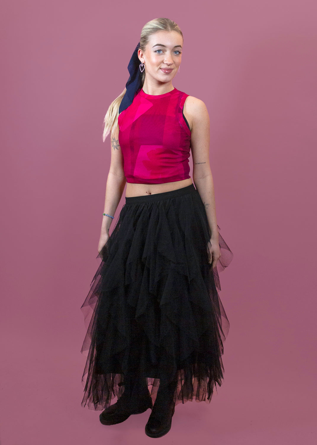 The Edit - Black Layered Tulle Mesh Skirt