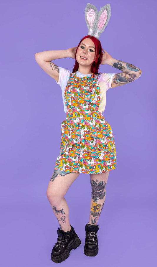 Run & Fly - Some Bunny Loves You Stretch Twill Pinafore Dress