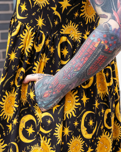 Rebel Romance - Celestial Midi Stretch Smock Dress