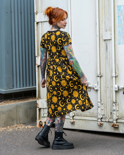 Rebel Romance - Celestial Midi Stretch Smock Dress