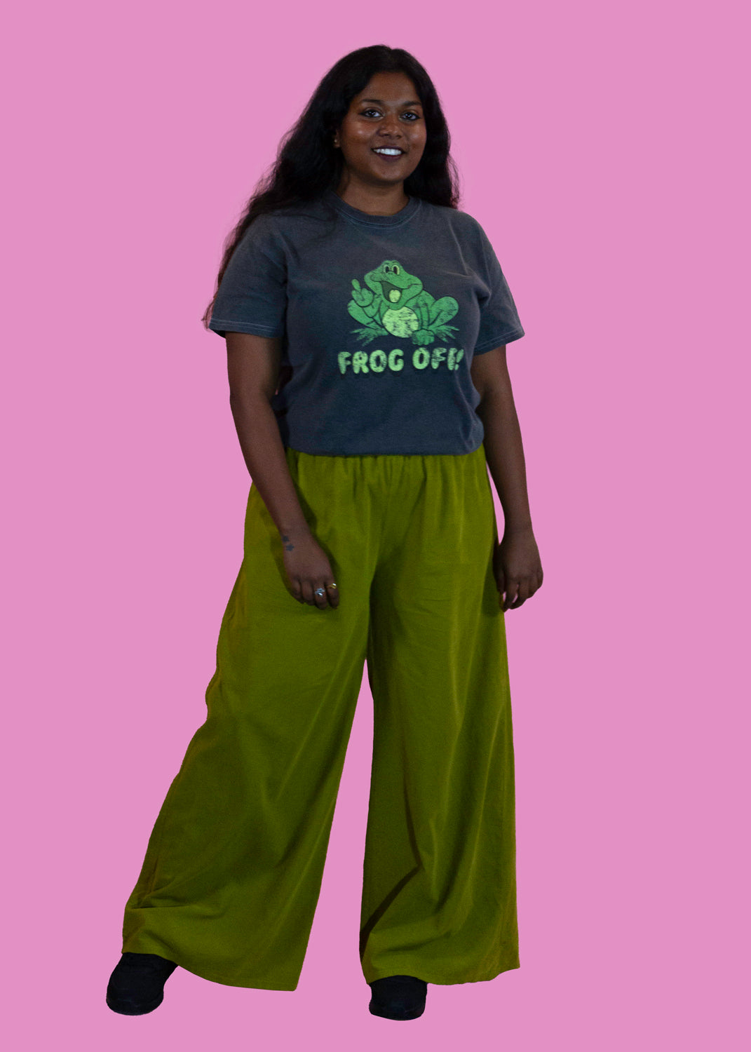 The Edit - Chartreuse Corduroy Wide Leg Trousers