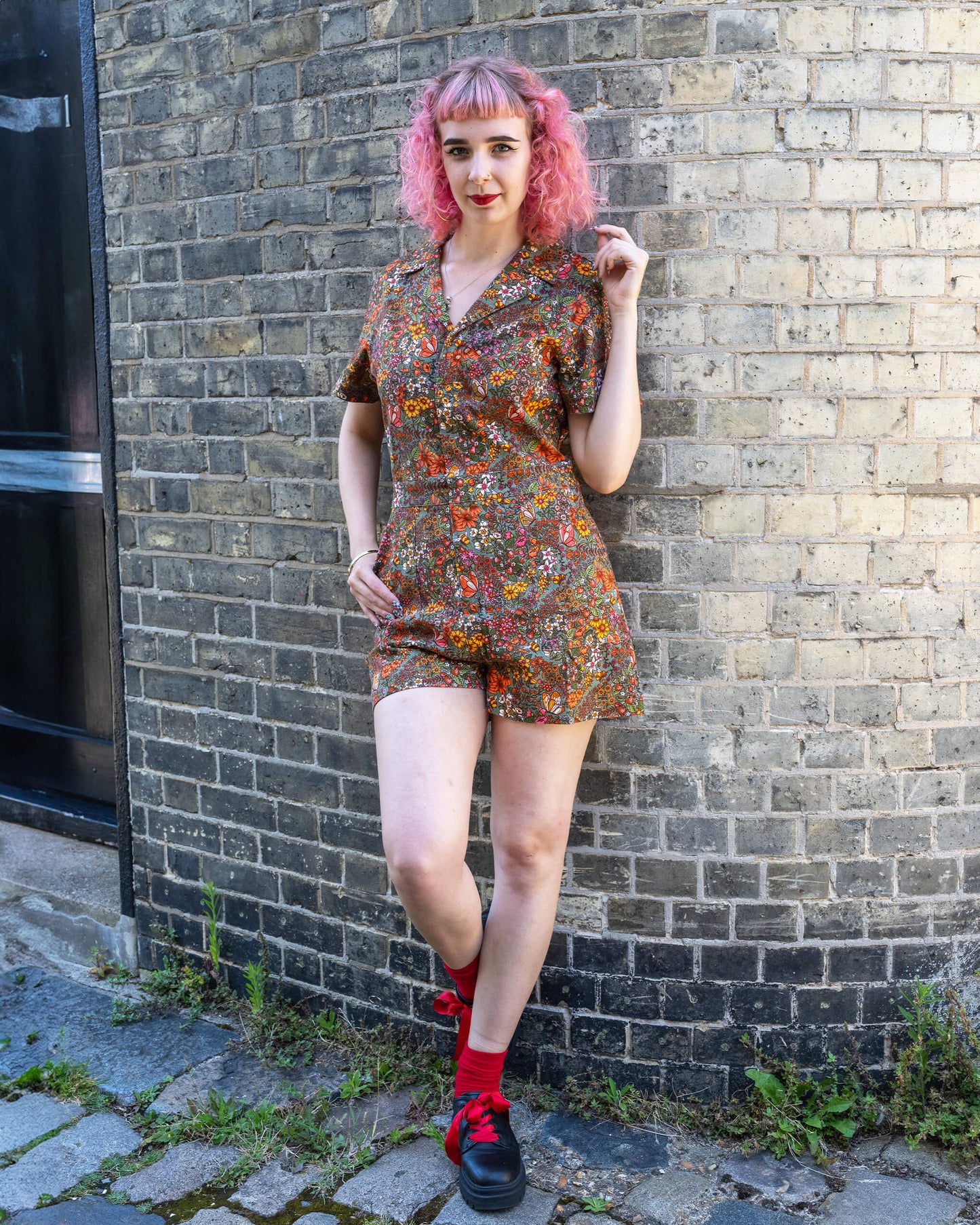 Run & Fly - Cottagecore Garden Stretch Twill Playsuit