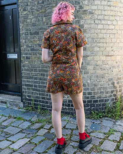 Run & Fly - Cottagecore Garden Stretch Twill Playsuit