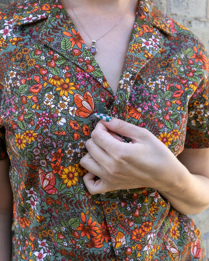 Run & Fly - Cottagecore Garden Stretch Twill Playsuit