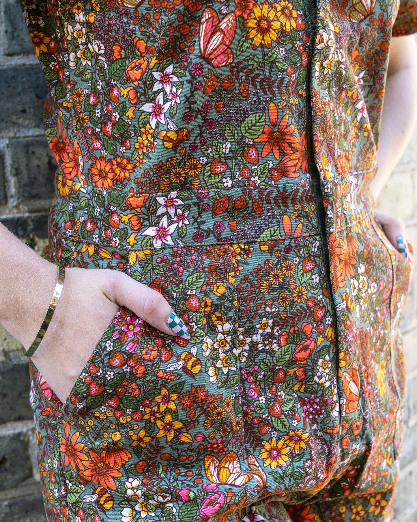 Run & Fly - Cottagecore Garden Stretch Twill Playsuit