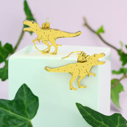 Little Moose - T-Rex Gold Earrings