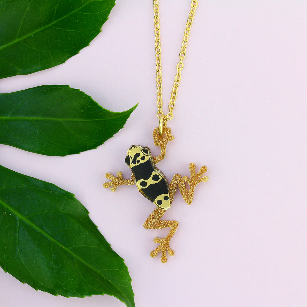 Little Moose - Yellow Banded Poison Dart Frog Charm Necklace