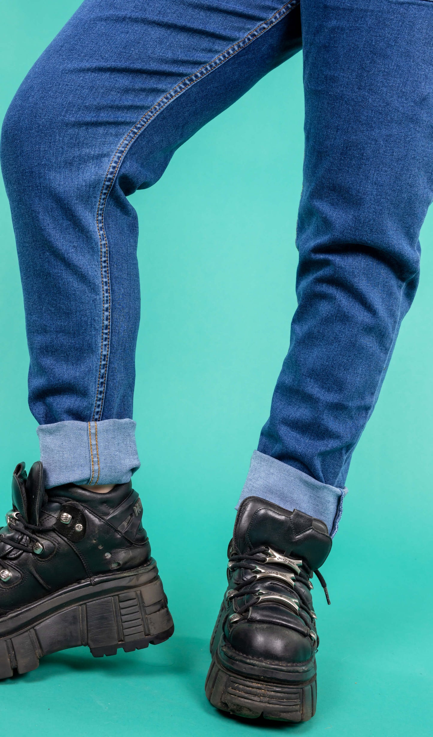 Run & Fly - Blue Stone Wash Stretch Denim Dungarees