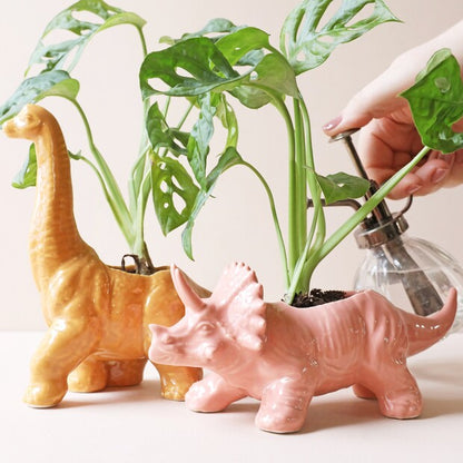 Lisa Angel - Pink Triceratops Dinosaur Planter
