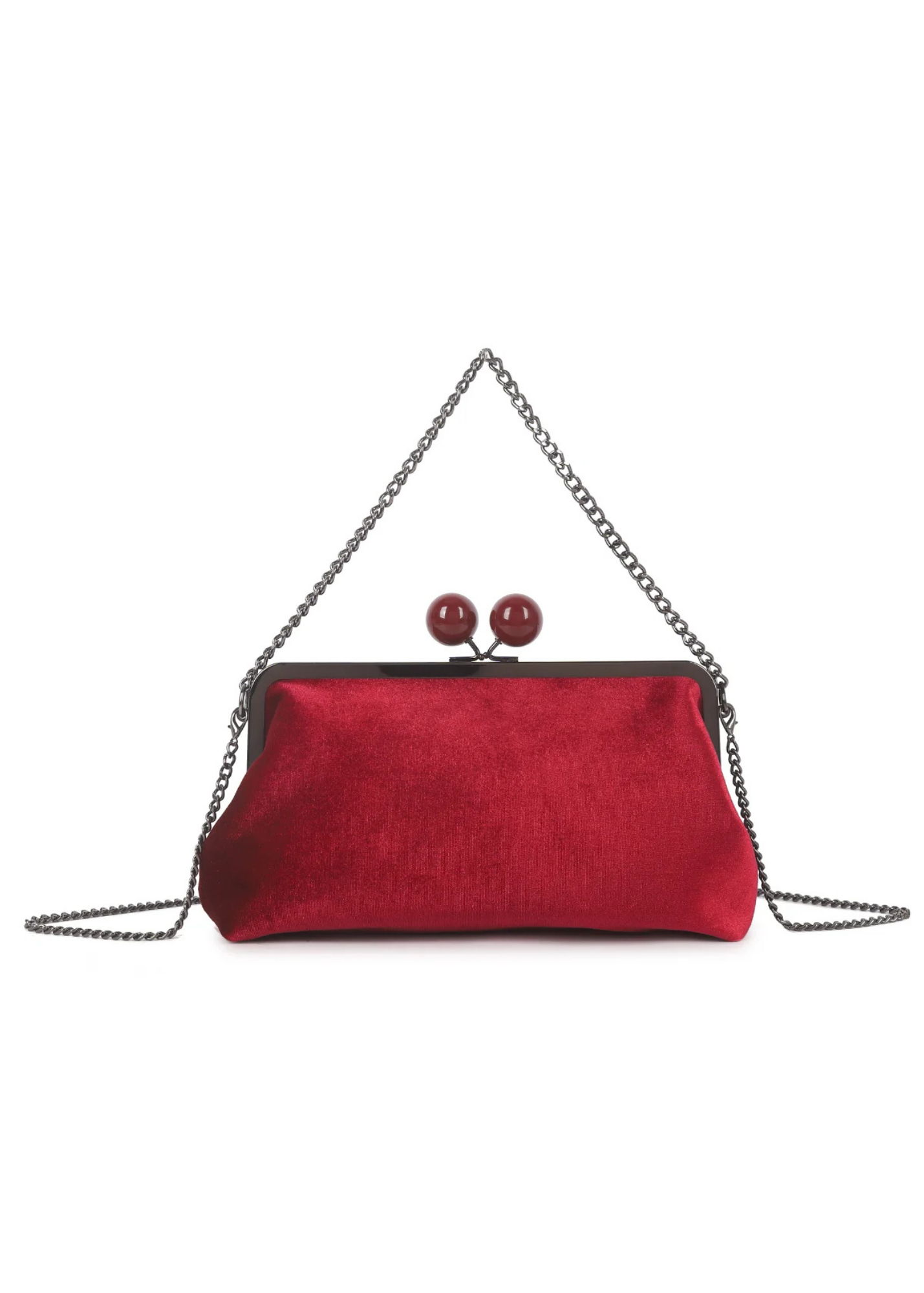 The Edit - Kiss Clasp Retro Bag in Red