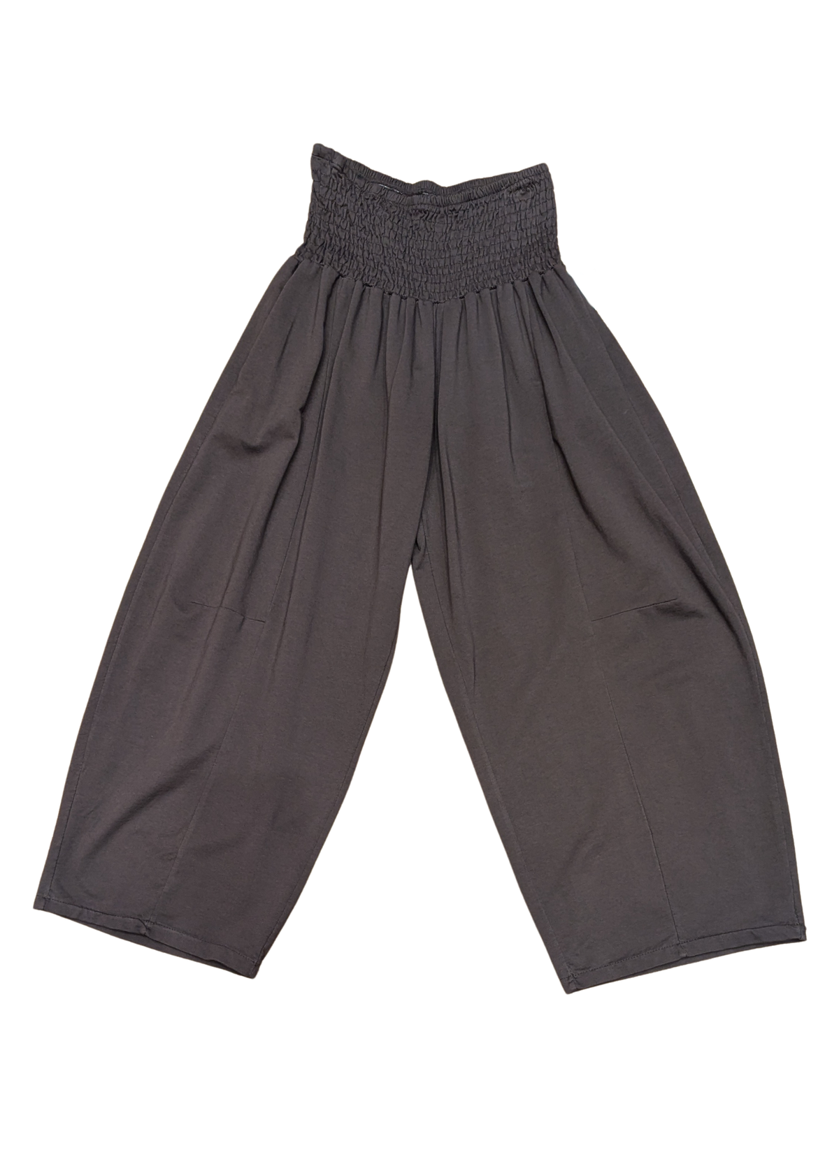 The Edit - Shirred Jersey Cocoon Trousers in Chocolate Brown