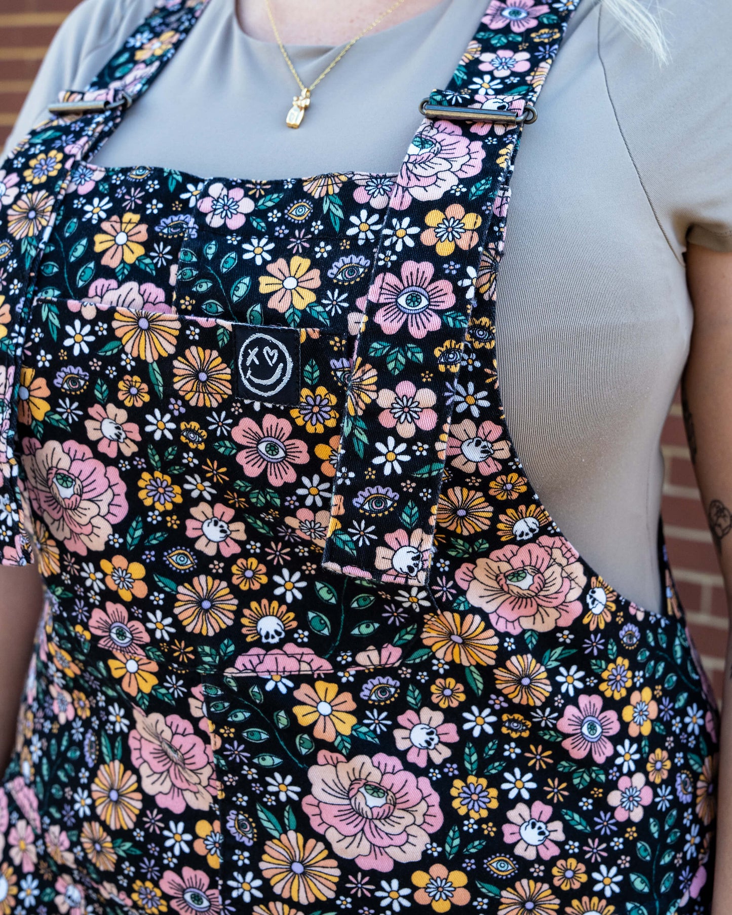 Rebel Romance - Eye Spy Floral Stretch Dungarees