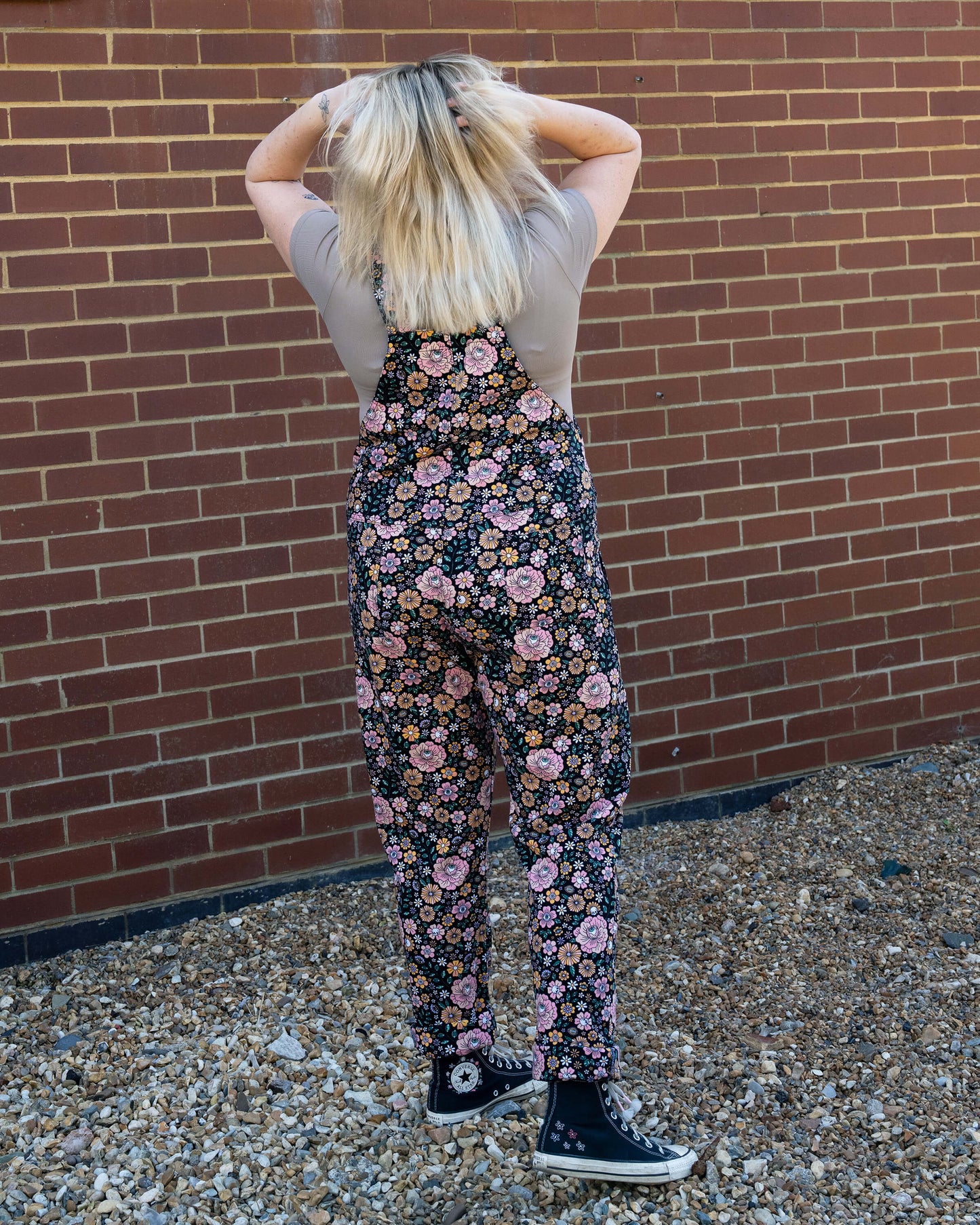 Rebel Romance - Eye Spy Floral Stretch Dungarees