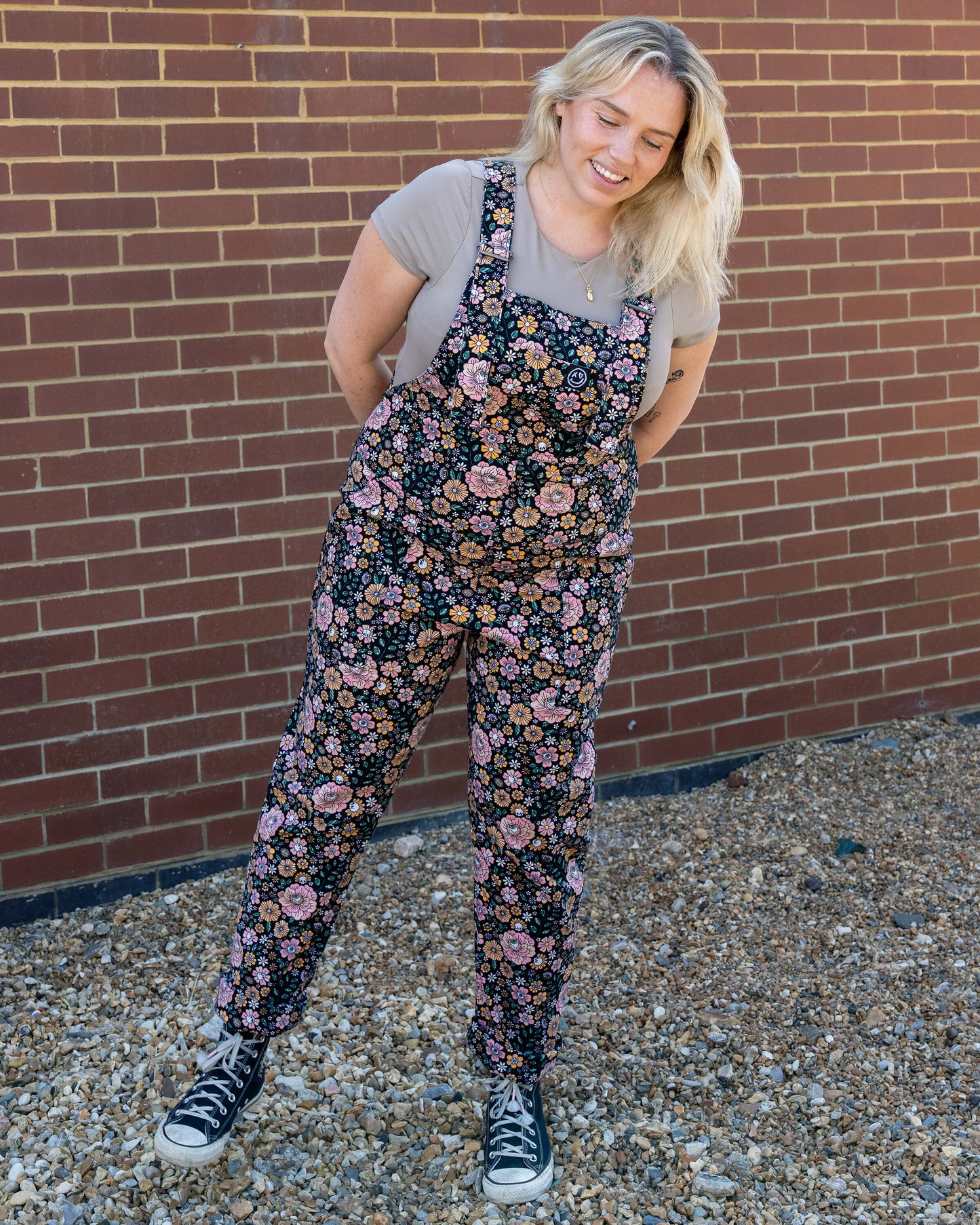 Rebel Romance - Eye Spy Floral Stretch Dungarees