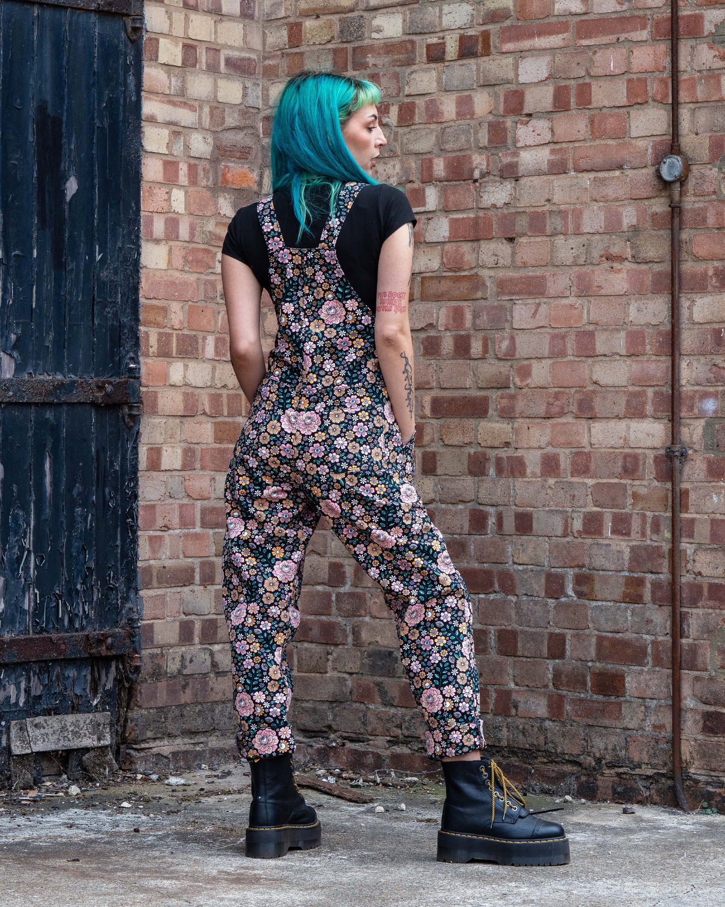 Rebel Romance - Eye Spy Floral Stretch Dungarees