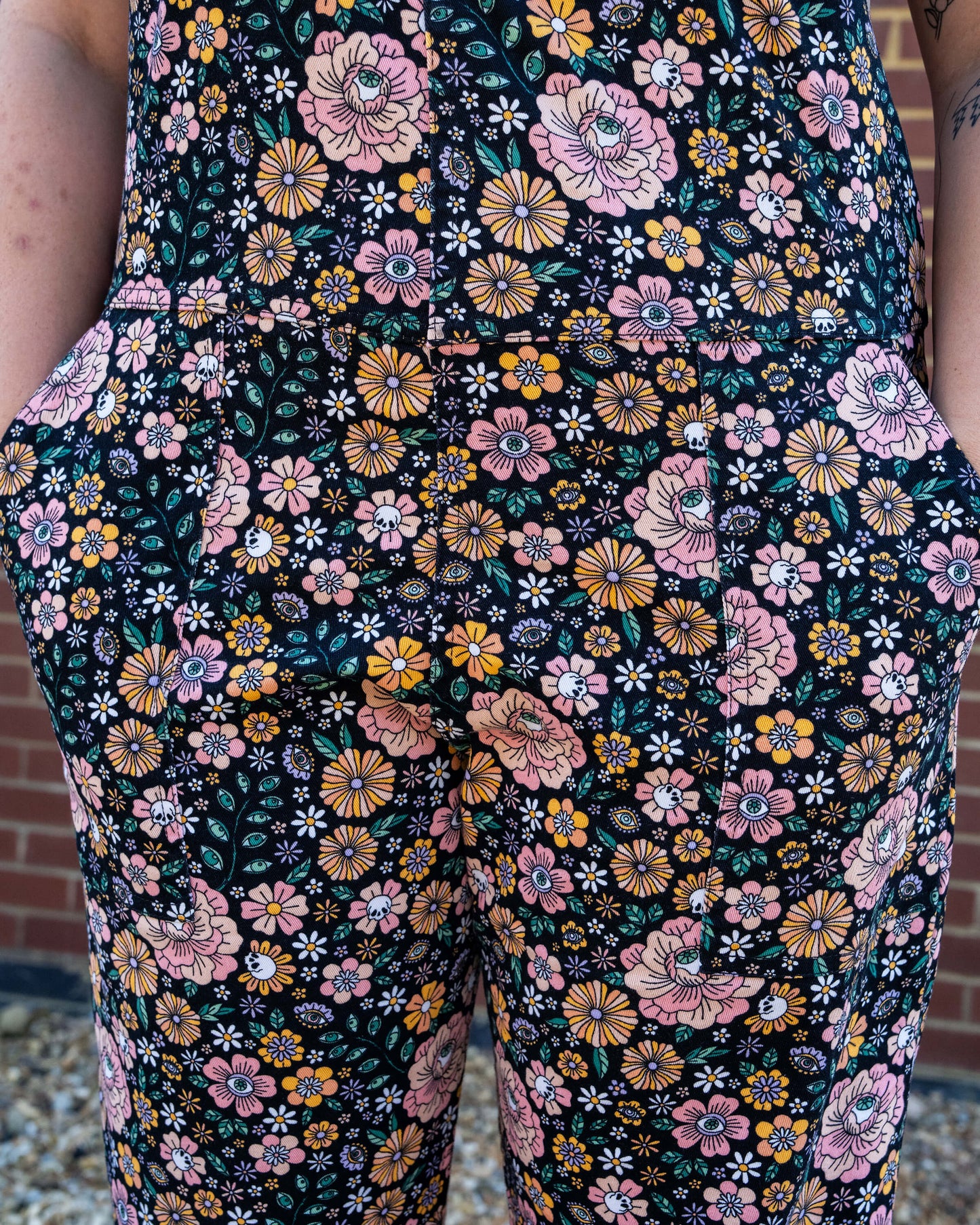 Rebel Romance - Eye Spy Floral Stretch Dungarees