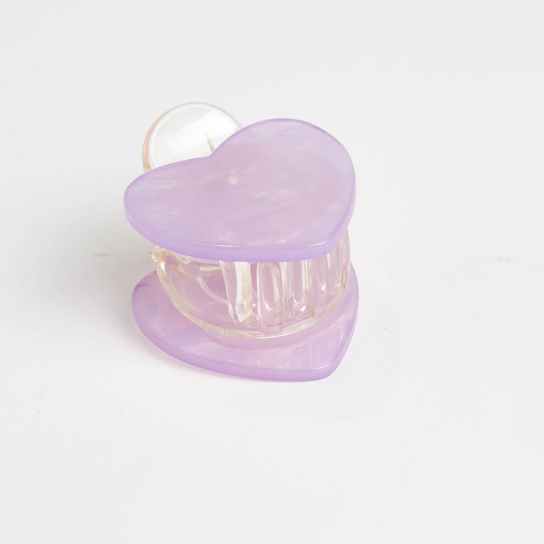 Thunder Egg - Pearly Lilac Mini Heart Hair Claw