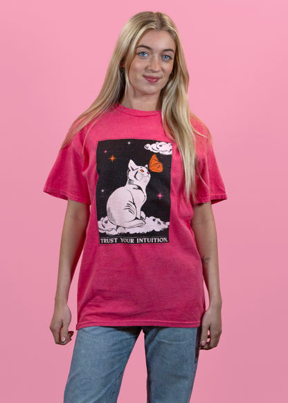 Daisy Street - Pink Trust Your Intuition Cat Tee