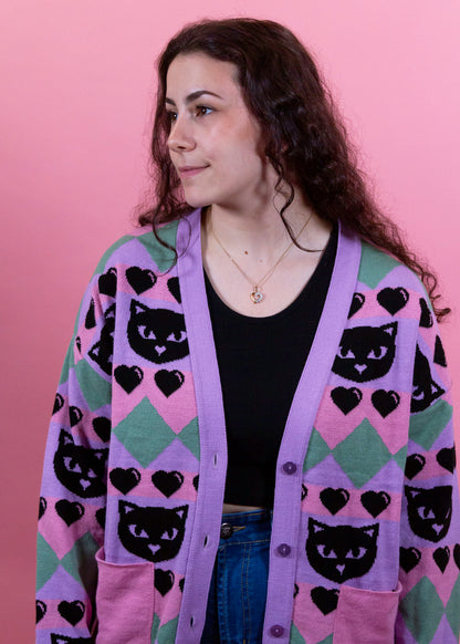 Home of Rainbows - Pastel Kitty Knit Cardigan: BACK SOON