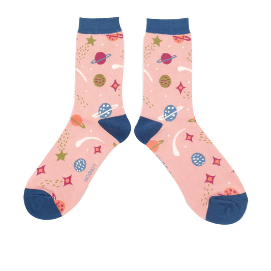 Miss Sparrow - Dusky Pink Space Socks