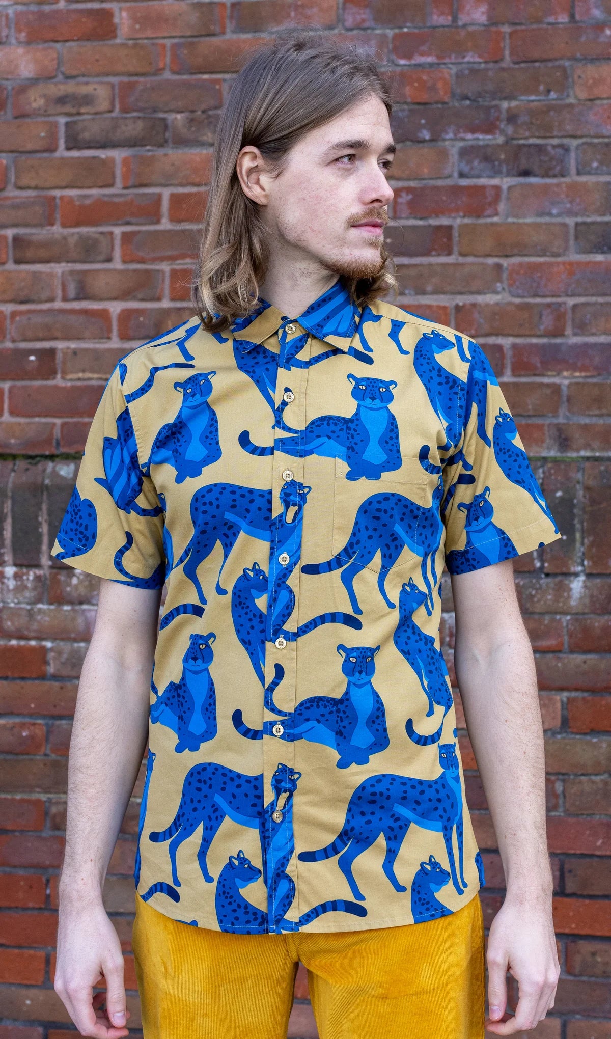 Run & Fly - Blue Leopard Short Sleeve Shirt