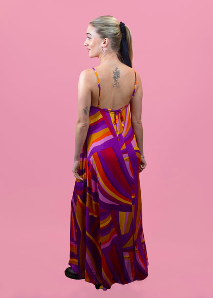 Only - Pink & Purple Bright Stripe Maxi Dress