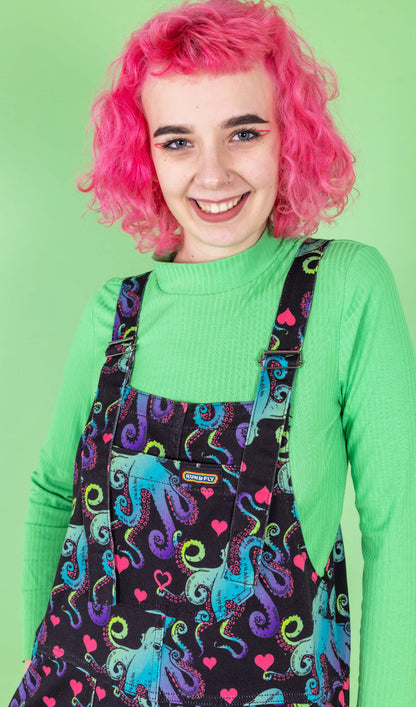 Run & Fly - Octopus Love Stretch Twill Dungarees