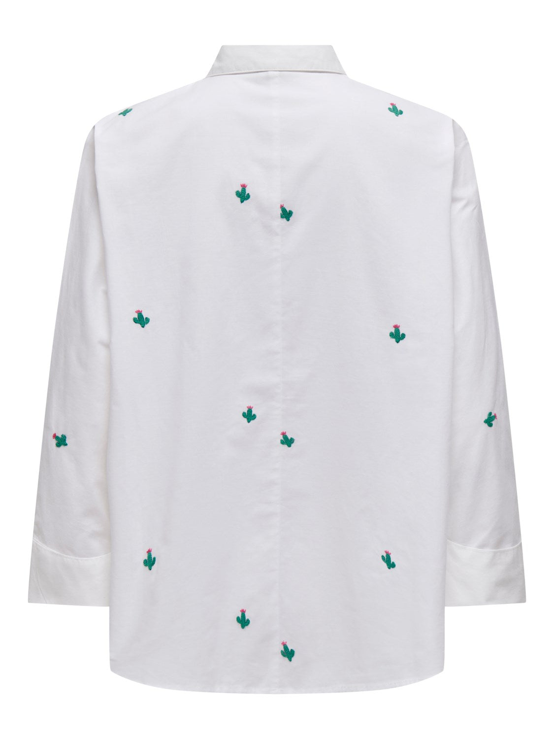 Only - White Shirt with Embroidered Cacti