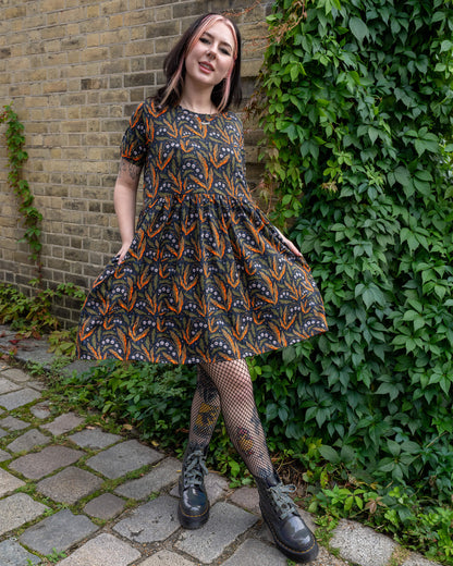 Run & Fly - Poison and Plants Oversized Smock Dress