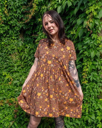 Run & Fly - Autumn Pumpkin Oversized Smock Dress