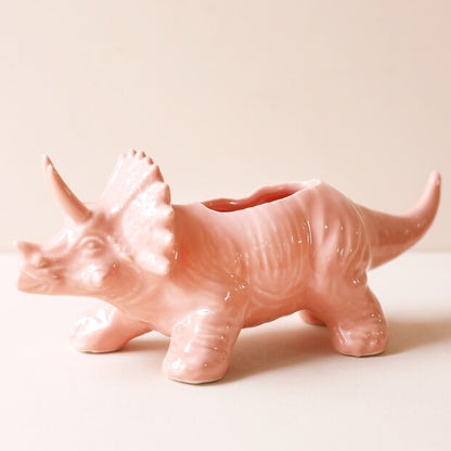 Lisa Angel - Pink Triceratops Dinosaur Planter