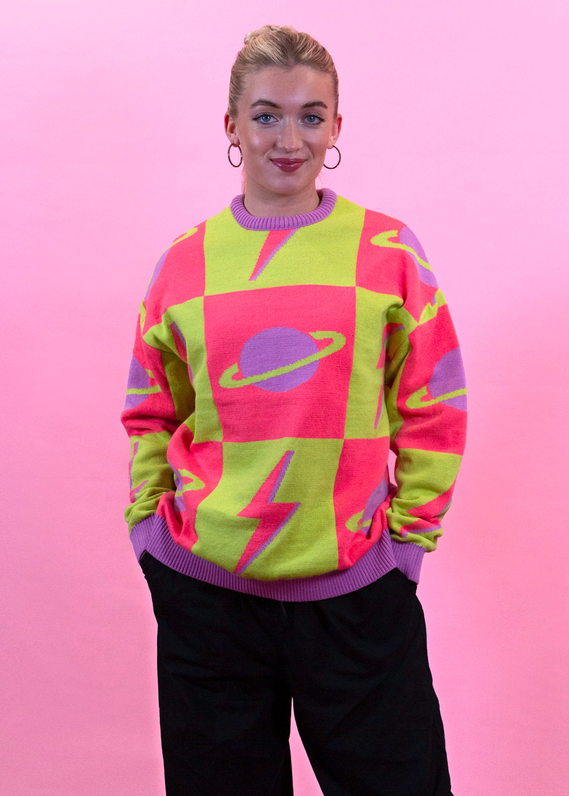 Home of Rainbows - Cosmic Disco Check Jumper