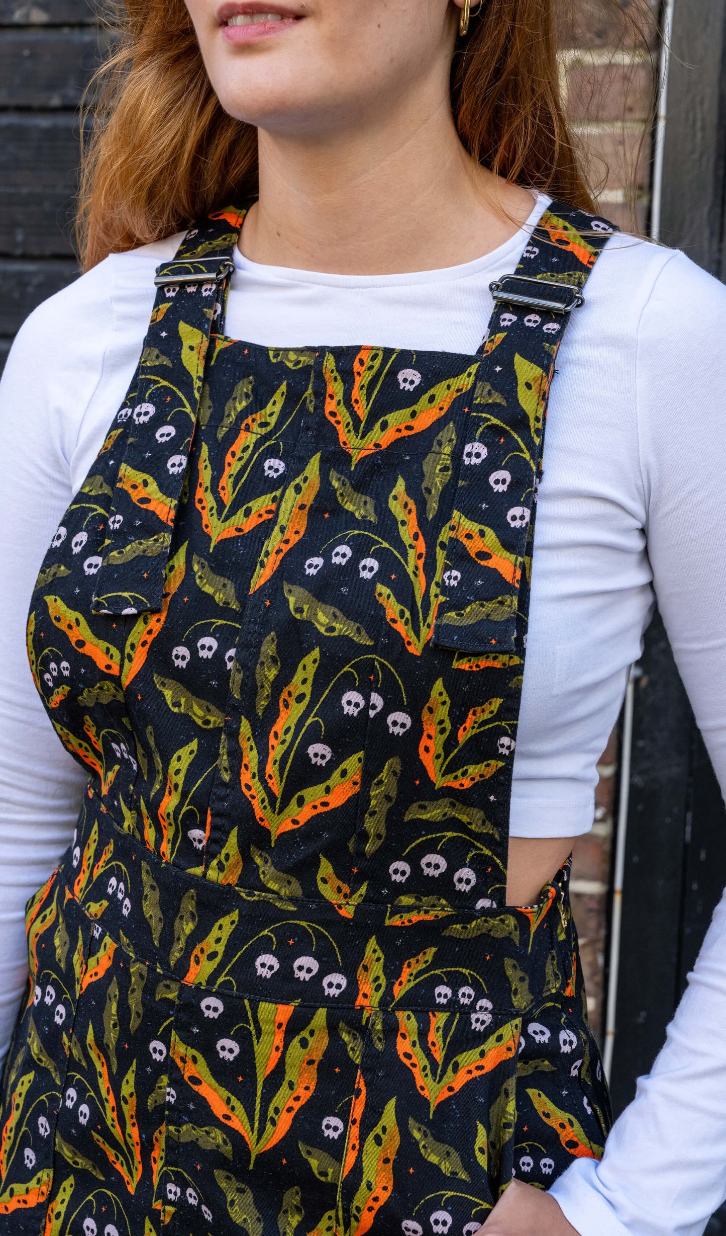 Run & Fly x Clare Lewis Poison and Plants Stretch Twill Pinafore Dress