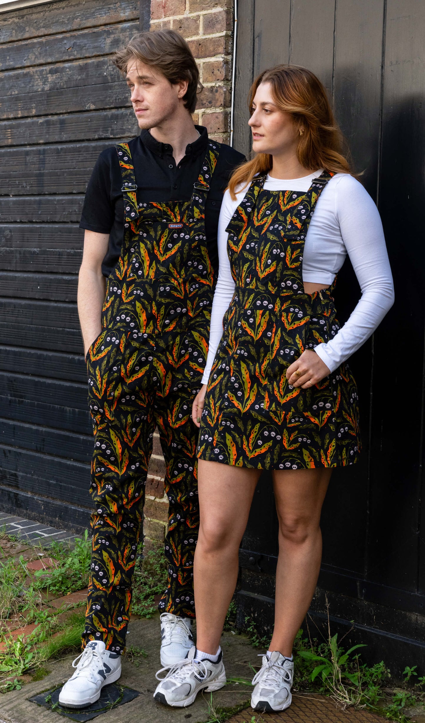 Run & Fly x Clare Lewis Poison and Plants Stretch Twill Pinafore Dress