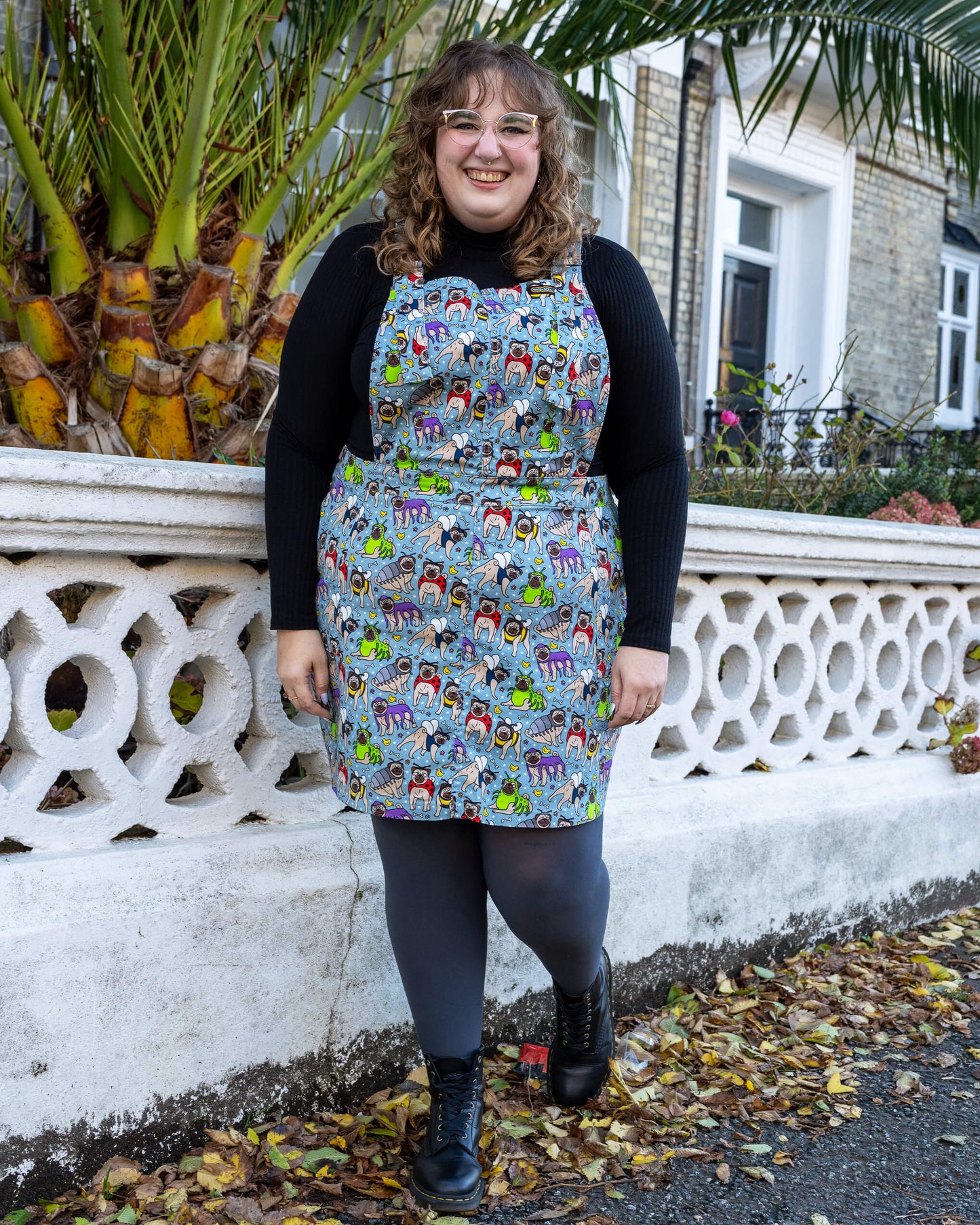 Run & Fly - Pug Bugs Stretch Twill Pinafore Dress