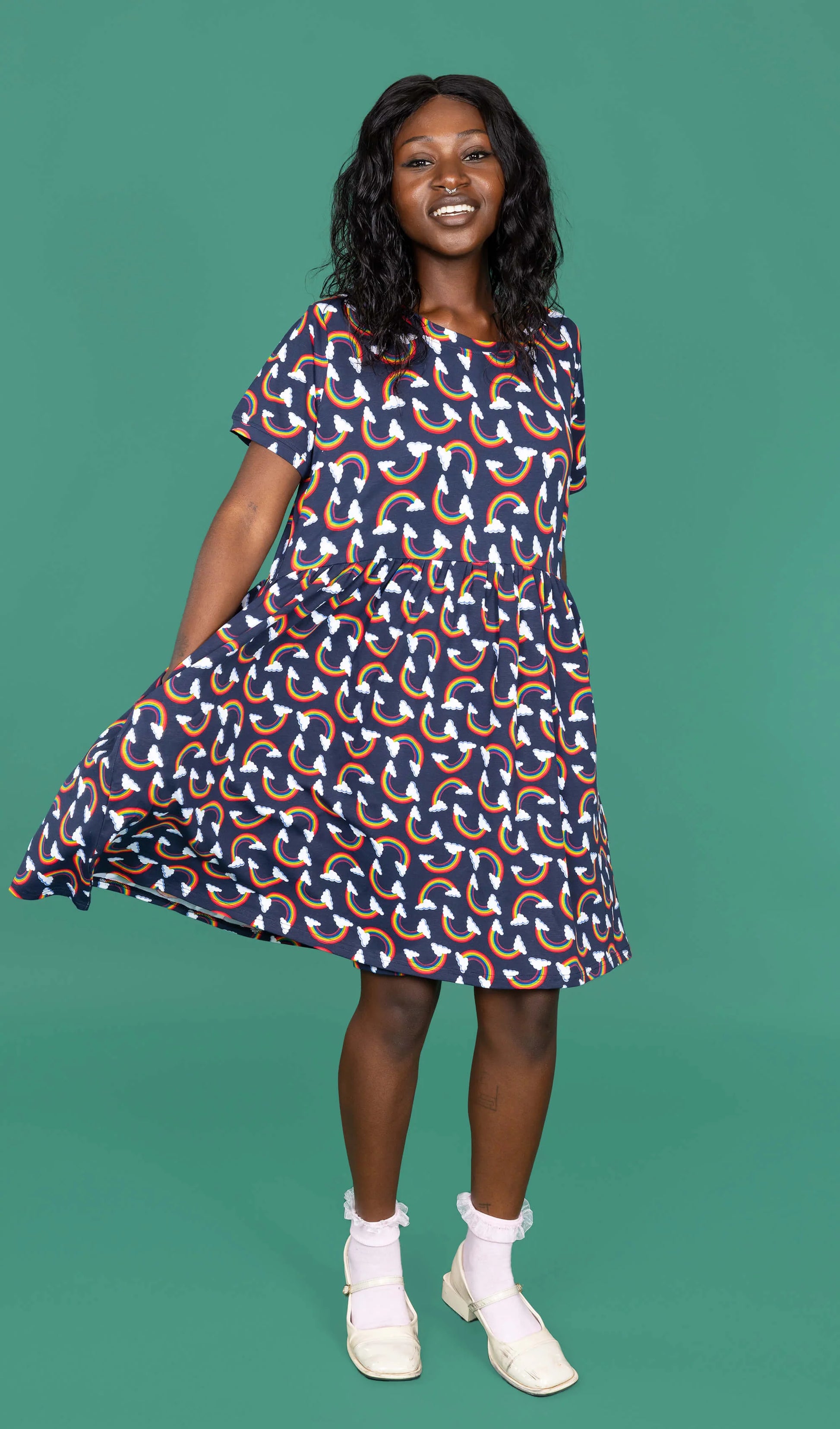 Rainbow smock dress online