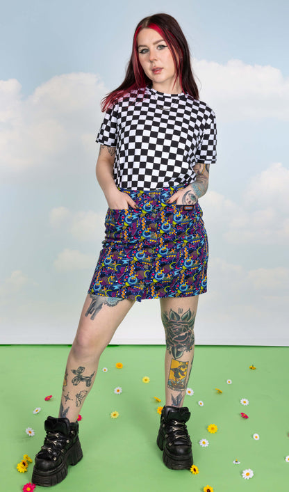 Run & Fly - 90's Arcade A Line Skirt