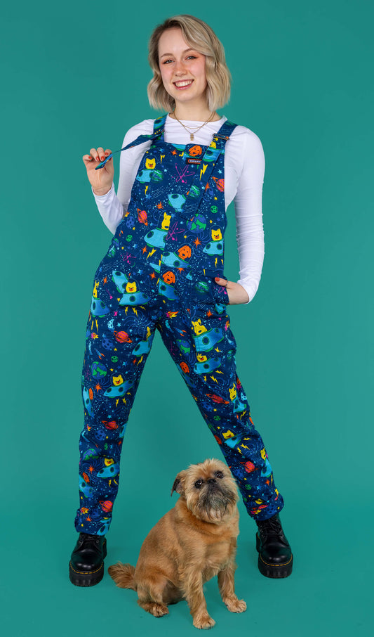 Run & Fly - Dogs in Space Stretch Twill Dungarees