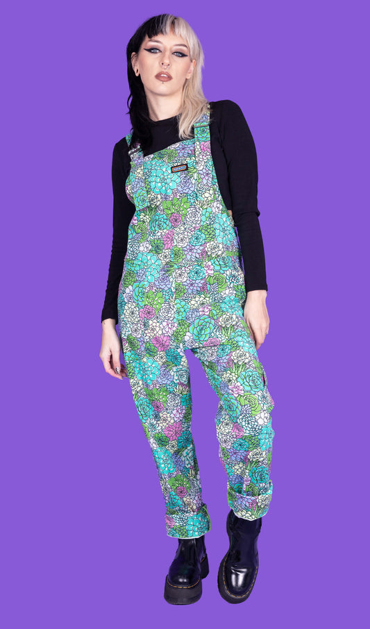 Run & Fly - Succulents Stretch Twill Dungarees