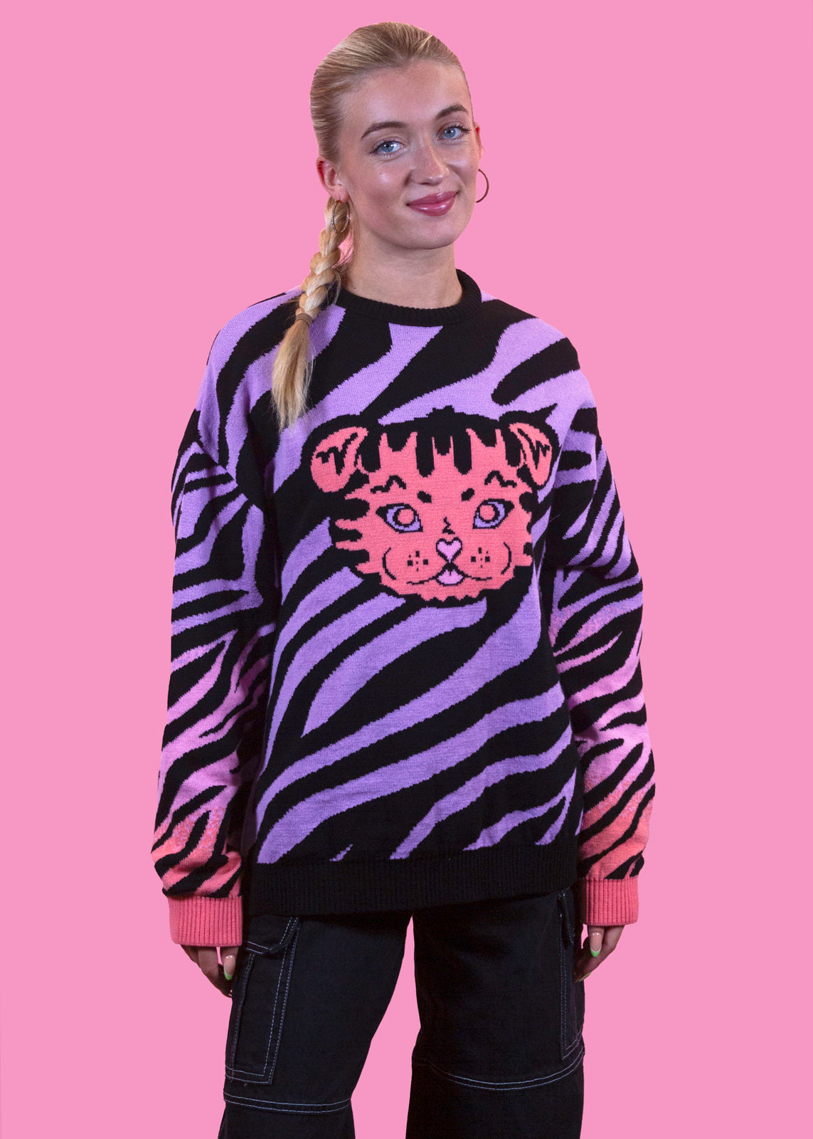 Home of Rainbows - Pastel Ombre Tiger Knit Jumper