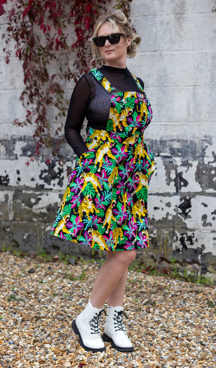 Fit and sales flare pinafore dress