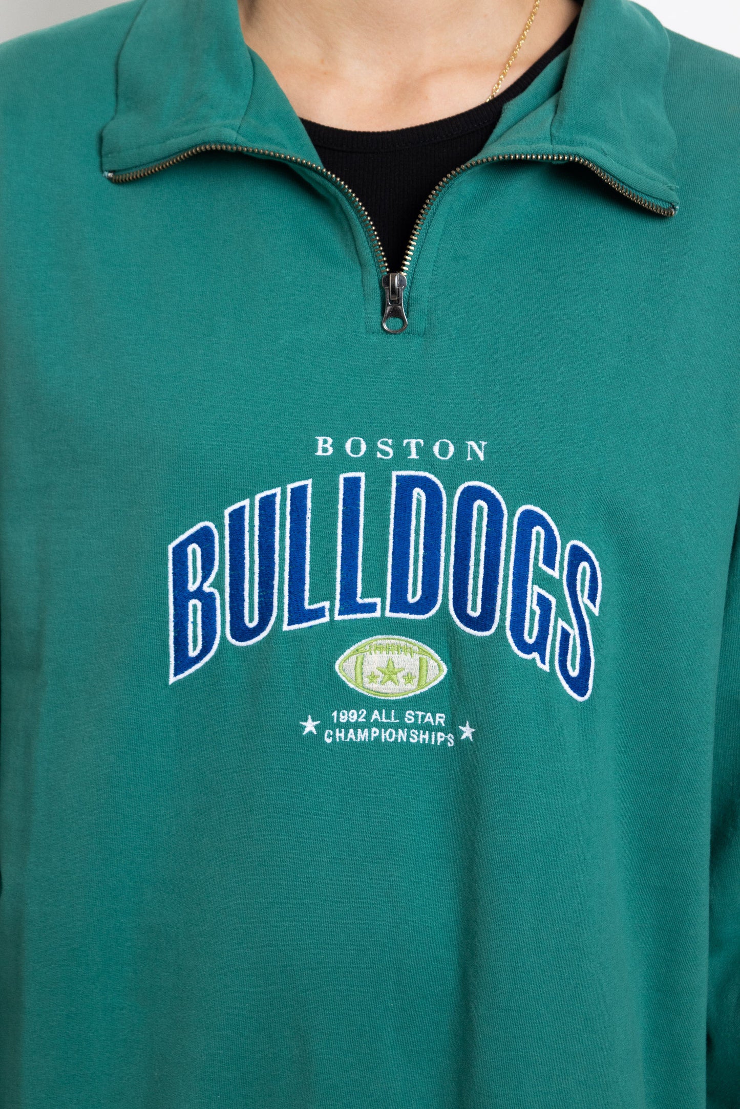 Daisy Street - Green Boston Bulldogs Zip Up Sweater