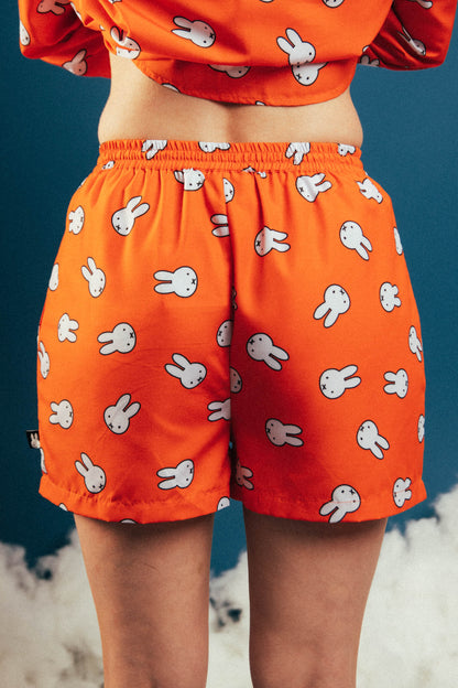 Miffy x Daisy Street - Miffy Face Orange Pyjama Shorts