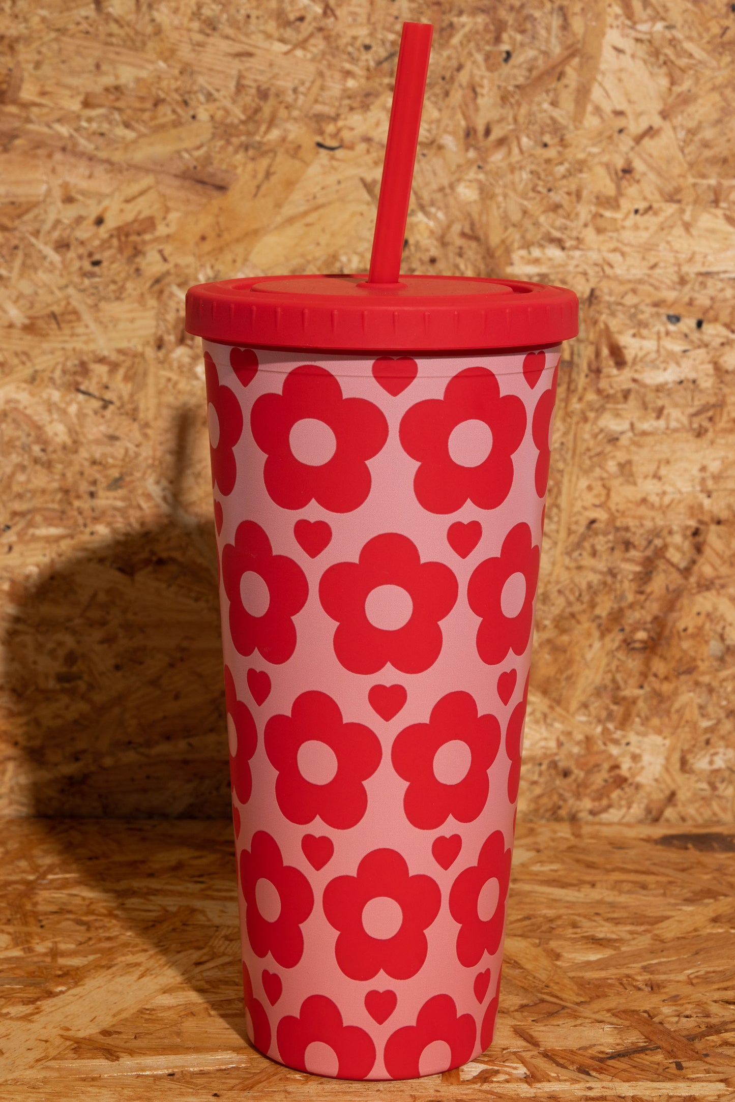 Daisy Street - Reusable Pink & Red Flower Drinking Cup