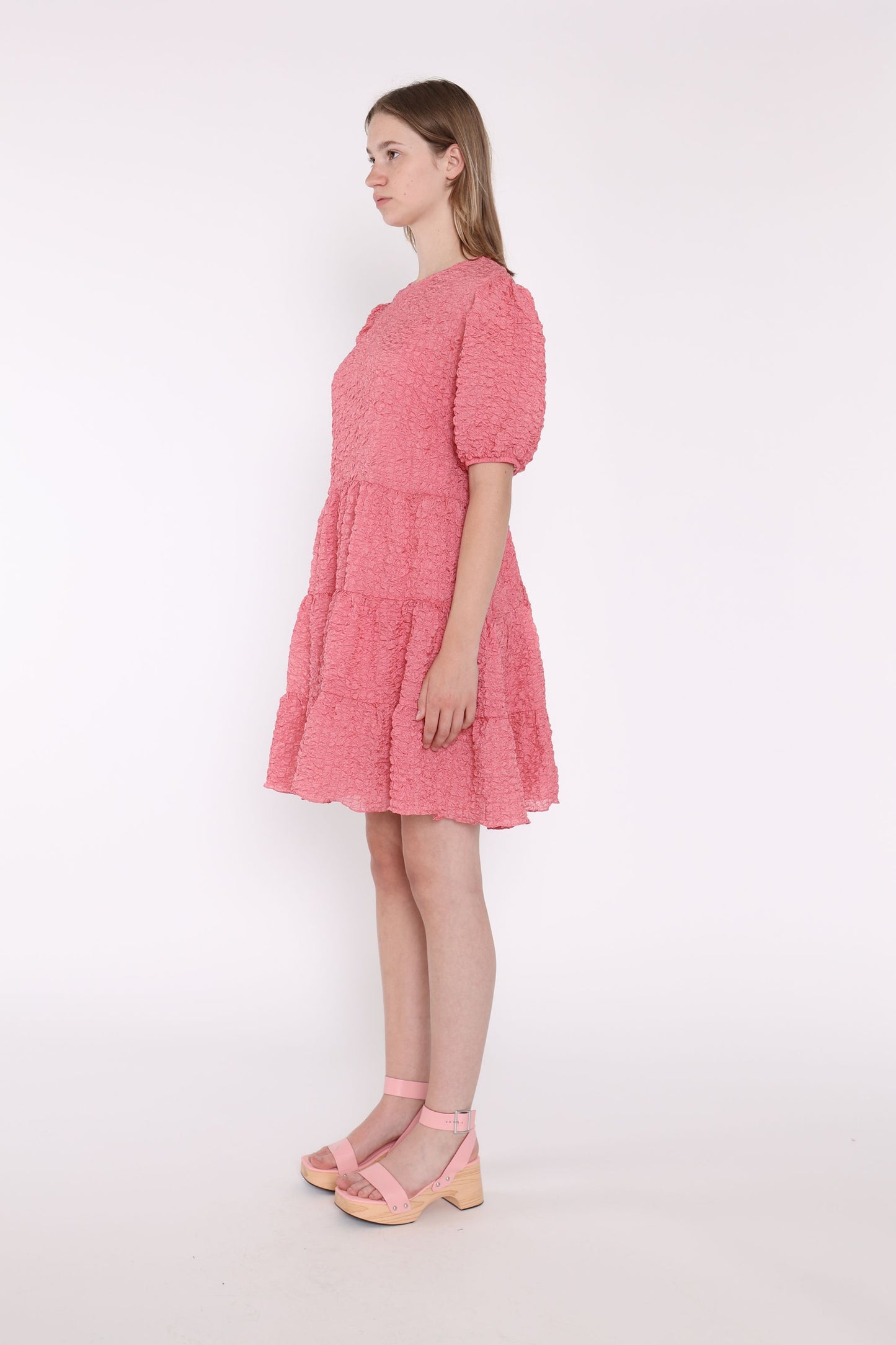 Glamorous - Rose Pink Relaxed Crinkle Smock Dress