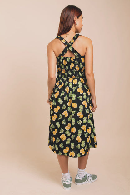 Daisy Street - Lemon & Lime Shirred Sun Dress