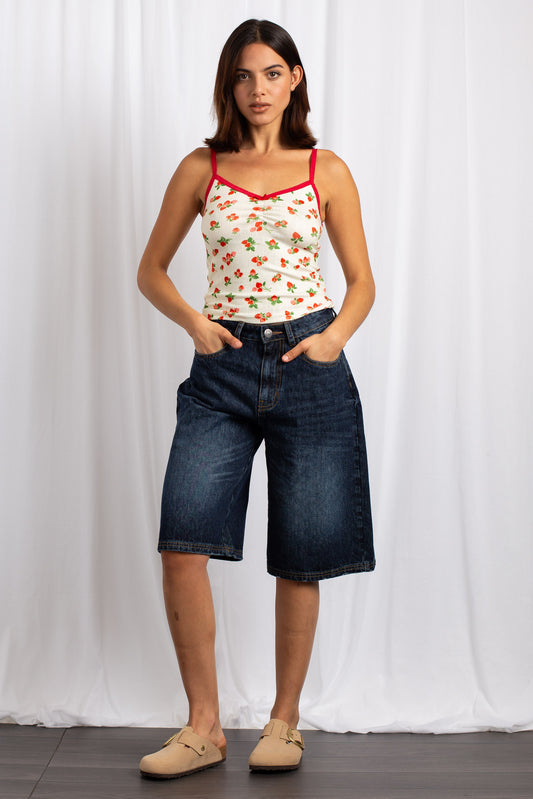 Daisy Street - Cute Strawberry Print Cami Top
