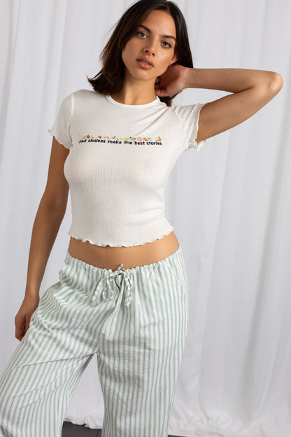 Daisy Street - 'Bad Choices' Embroidered Fruit Baby Tee